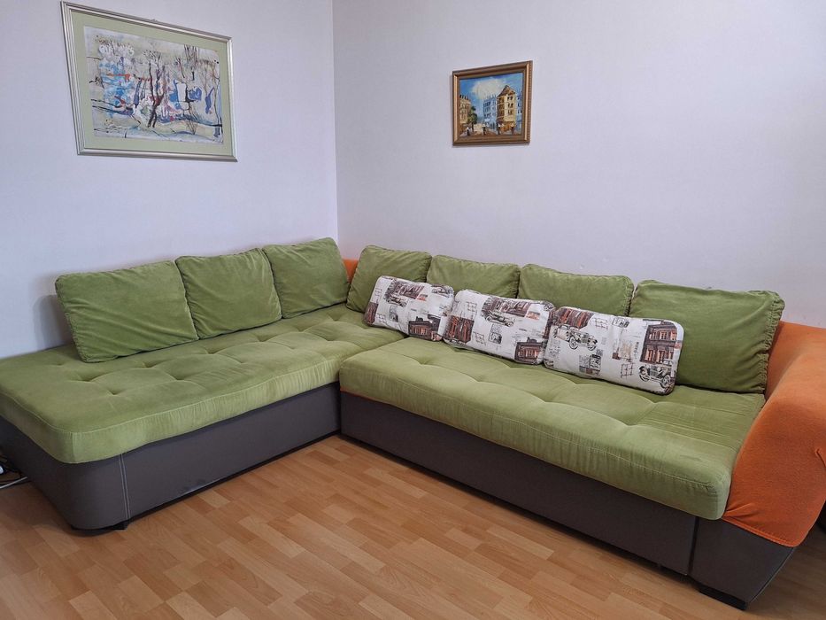 Диван, ъглов, разтегателен, ляв