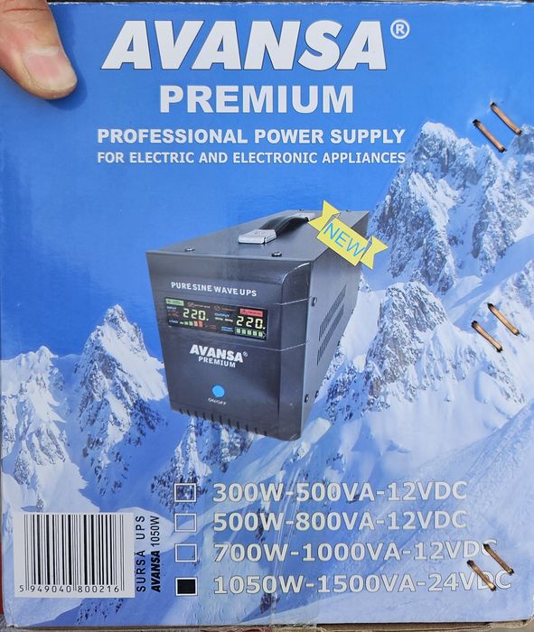 Vând UPS Avansa 1050 W, 1500 VA, 230 V / 24 V, unda sinusoidala pura