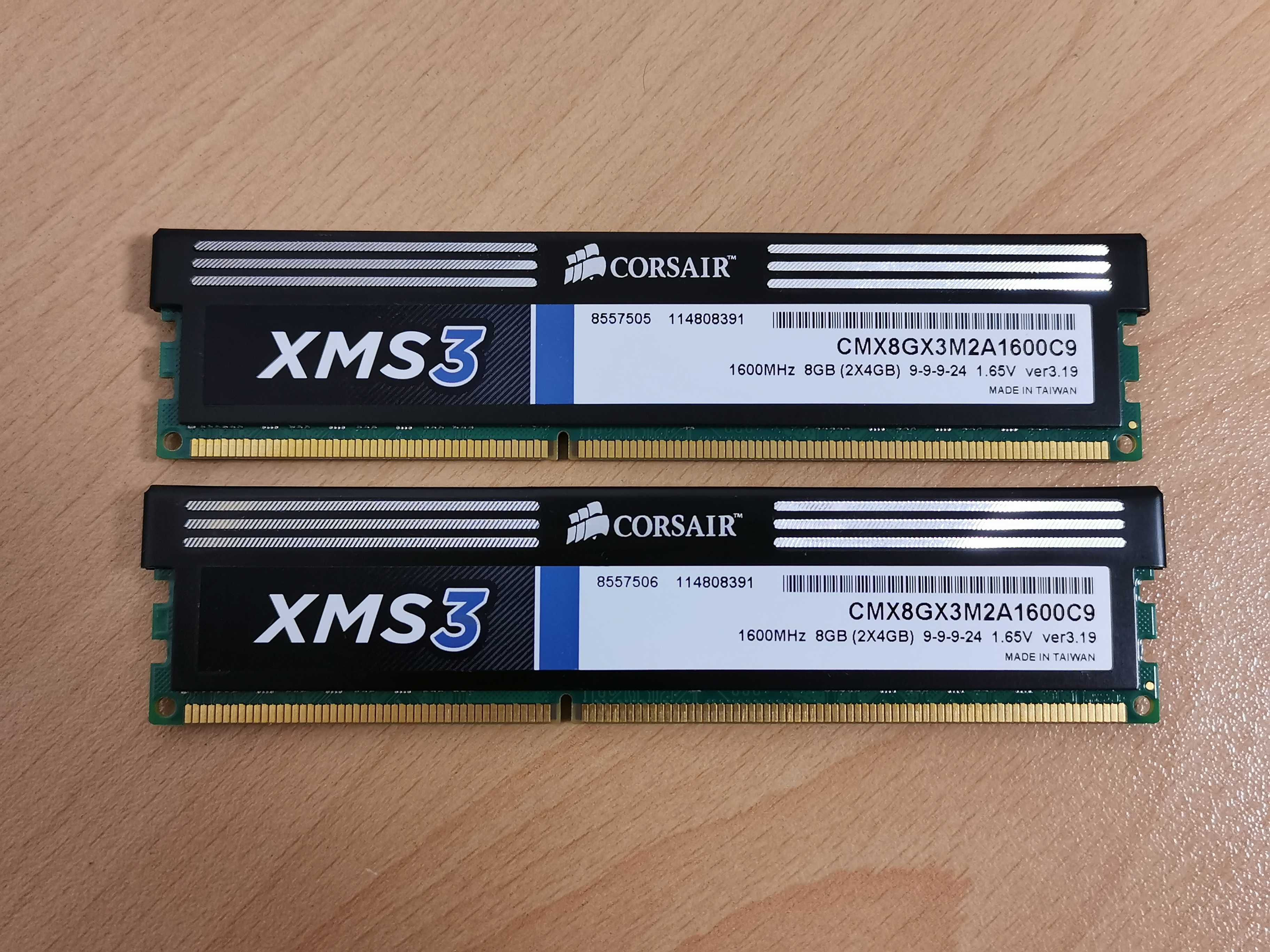 Corsair XMS3 8GB kit (2x 4GB) 1600MHz DDR3 RAM