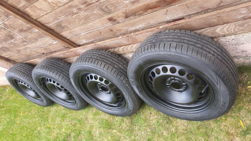 Roti vară Opel Corsa D jante tabla 4x100 anvelope 195/60 R15 Nexen HD