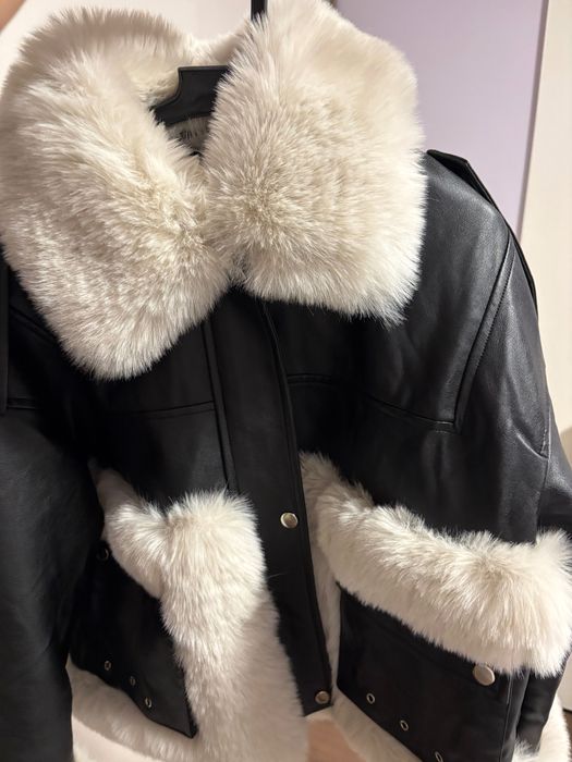 Зимно кожено яке с пух
