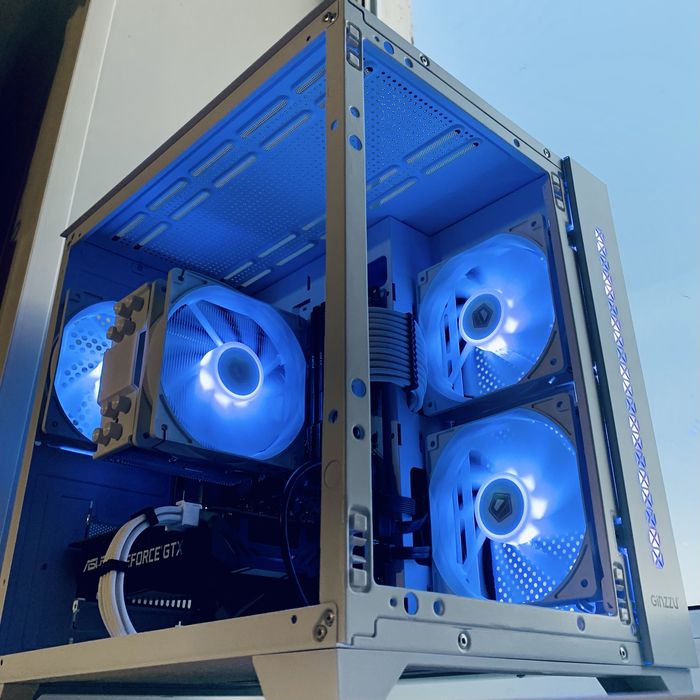 Белый игровой компьютер Ryzen 5 2600x gtx 1660