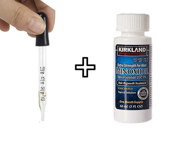 Minoxidil Kirkland 5%, 1 Luna Aplicare +Dermaroller + Zinc Picolinate