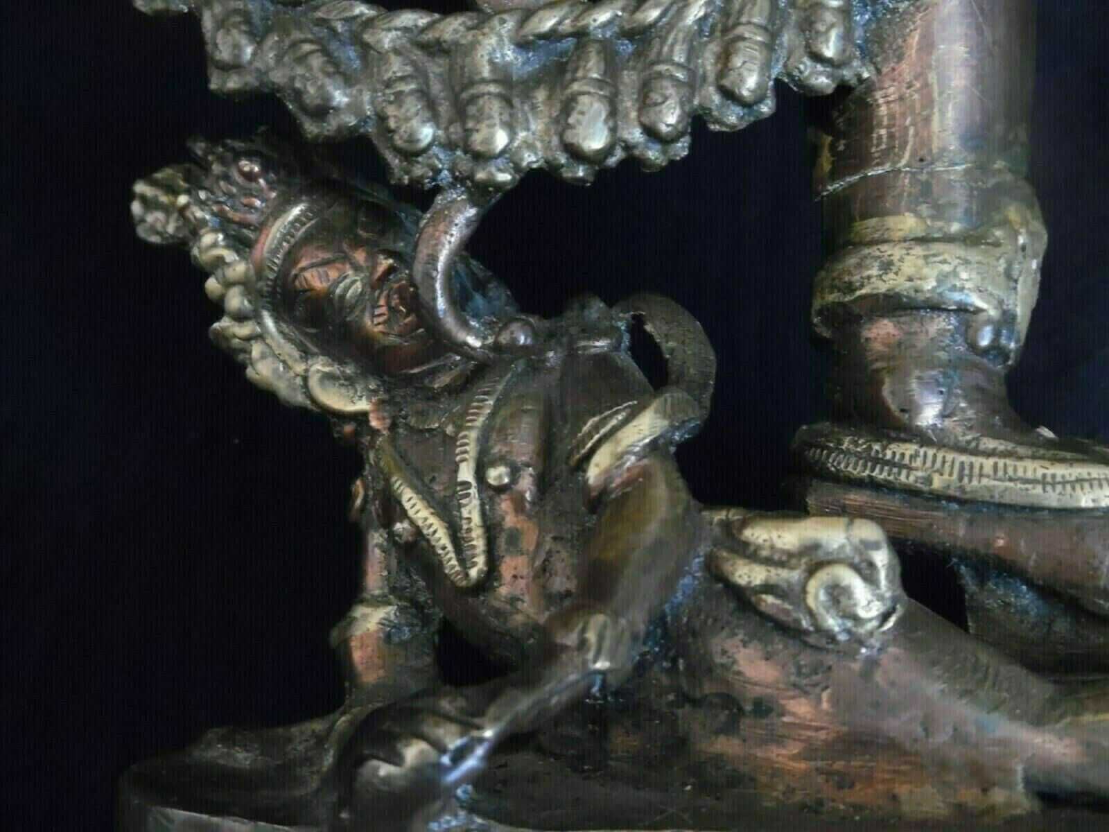 statuie buddhista antica bronz Nepal Yamantaka Yama Dharmaraja tantric