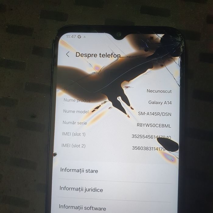 Display ecran samsung S20+ A14 A12 A04e fisurate functionale
S20+ 200l