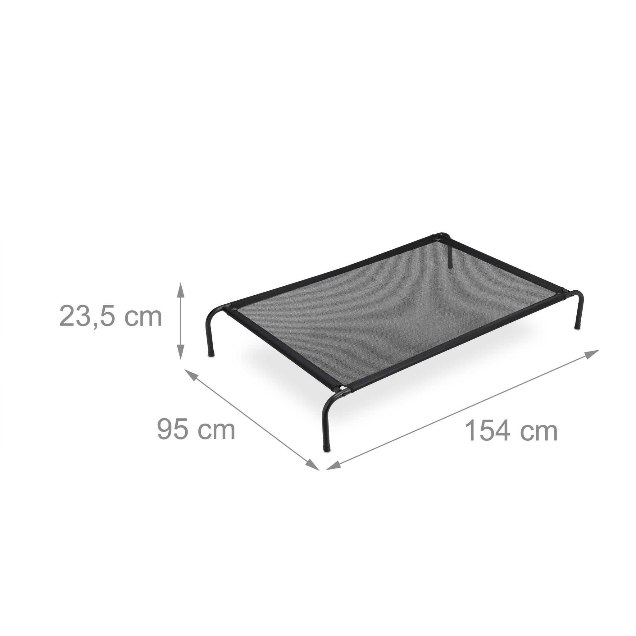 Sezlong pentru caini pat greutate maxima 50 kg negru 23 x 154 x 95 cm