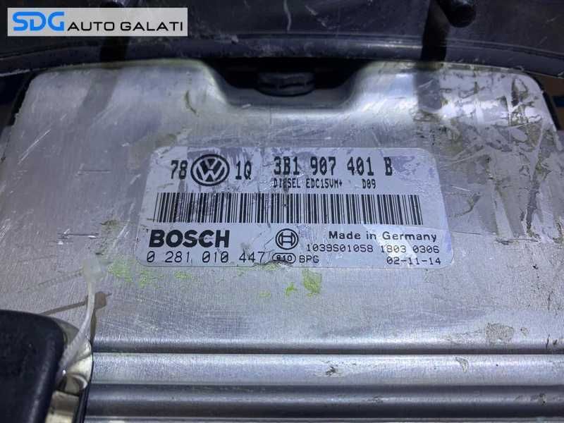 Kit Pornire ECU Calculator Motor Cip Cheie si Imobilizator cu Ceas Ceasuri Bord VW Passat B5.5 2.5 TDI V6 AKN 2001 - 2005 Cod 3B1907401B 0281010447 [L3024]
