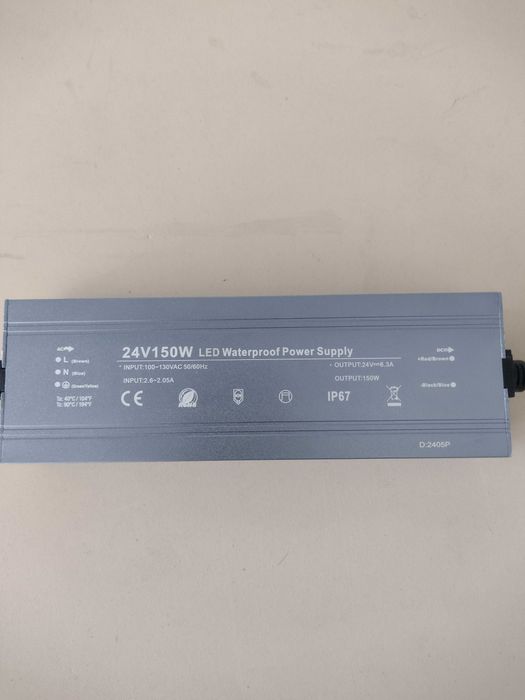 Трансформатор 24v 150w led waterproof power supply  6,3A
