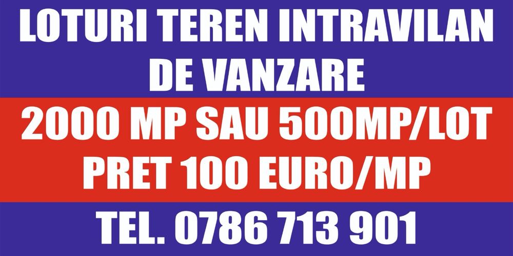 Teren intravilan de vanzare 1941 mp sau 4 loturi de 500 mp, Bragadiru
