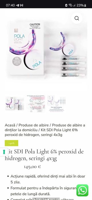 Pola light(aparat de albire a dintilor )