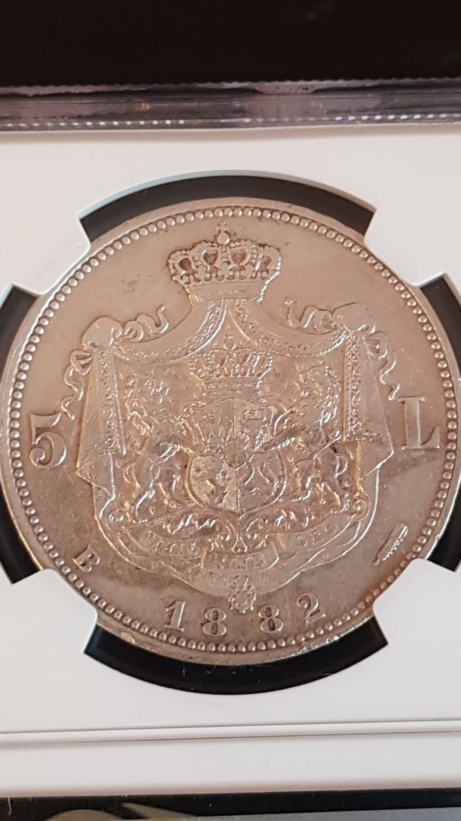 Vand moneda argint 5 lei 1882