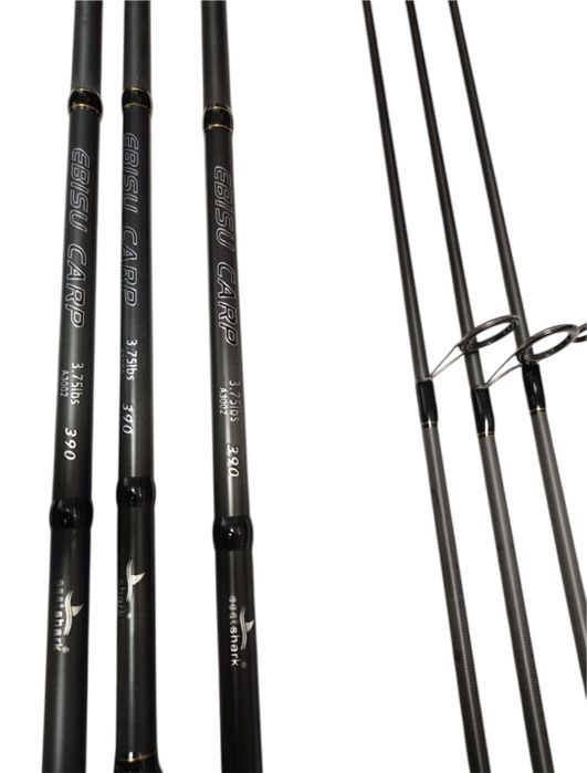 SET 3 Lansete EastShark EBISU CARP 3.90 m 3.75LBS + 3 Mulinete