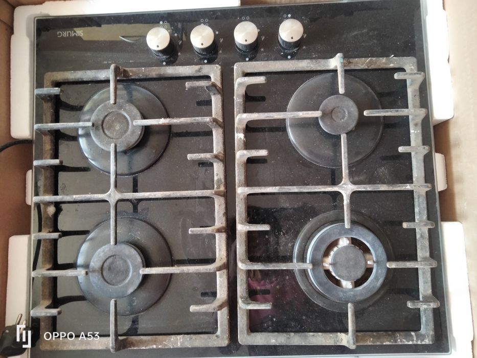 Газ плита покрытие стеклянное и вытяжка для кухни над газовый плитой