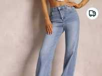 Blugi/jeans dama, blue clasic, S/36, drepti/largi, nou cu eticheta