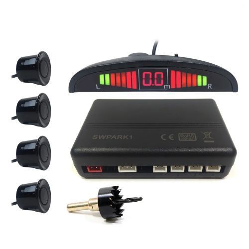 Senzori parcare spate Streetwize, 12 V, cu 4 senzori de culoare negru si display LED si alerta sonora