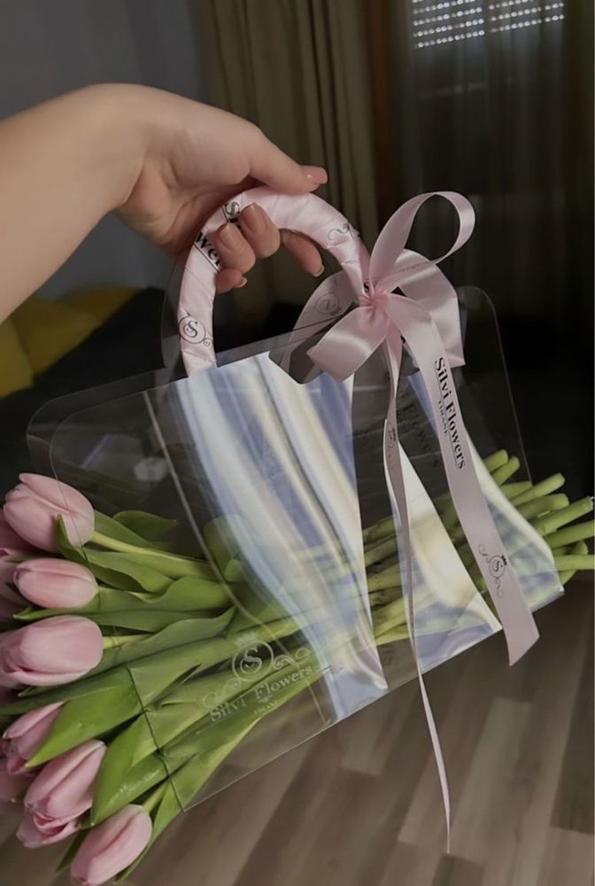 Прозрачные сумки для цветов!