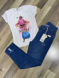 Set damă Guess tricou +blugi