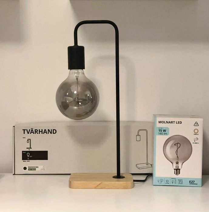 TVÄRHAND veioză + bec LED MOLNART, IKEA, stare bună, cutie inclusă