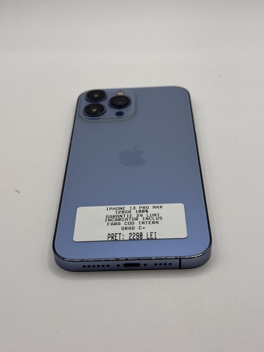 Iphone 13 Pro Max 128GB 100% Grad C+ Garantie 24 Luni - zonemag.ro