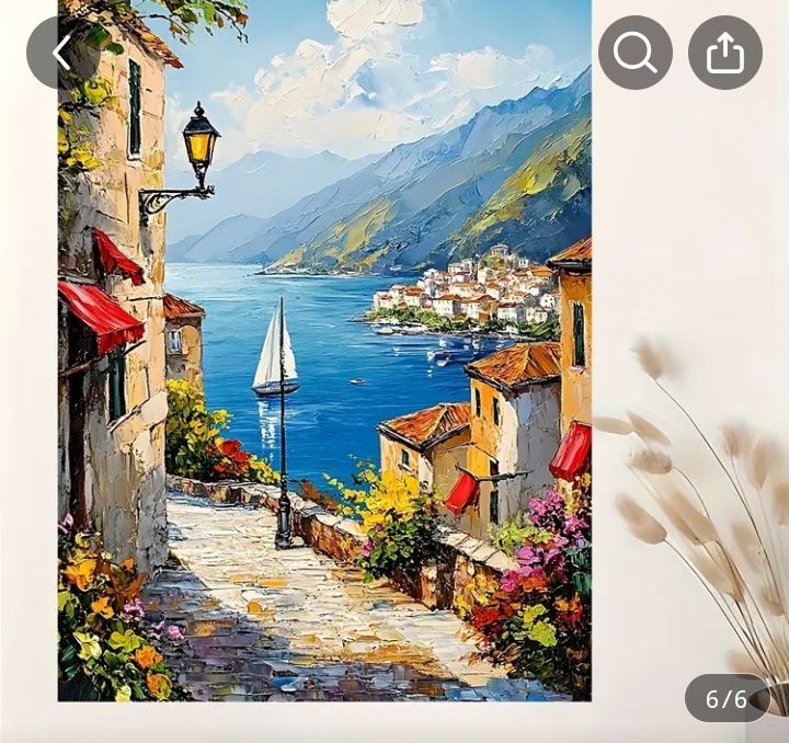 Мексиканска Градска Сцена - Рамкова Стенна Декорация с Цветна Архитект