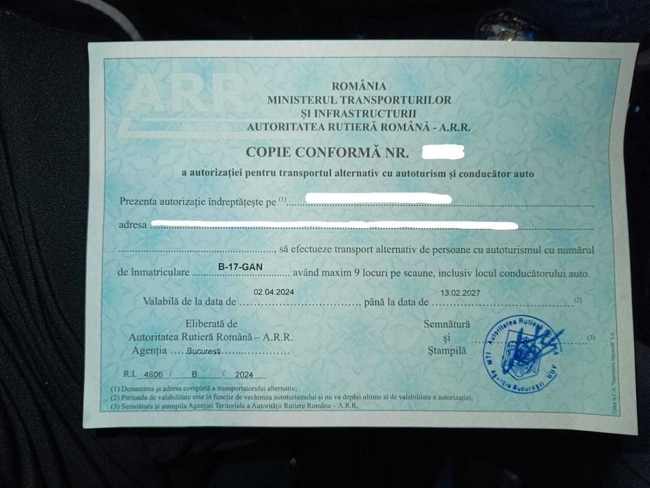 Vand Dacia Logan Copie conforma valabila februoarie 2027 Uber si Bolt