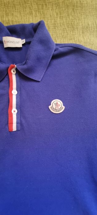 MONCLER поло блуза с къс ръкав, кралско синьо. Унисекс