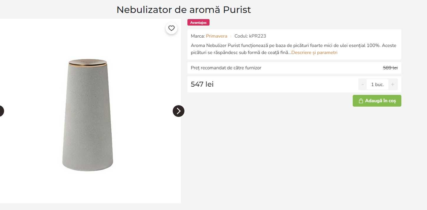 Nebulizator de aromă Purist