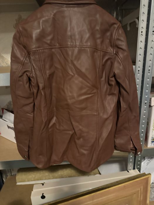 Jacheta tip camasa piele naturala MANGO