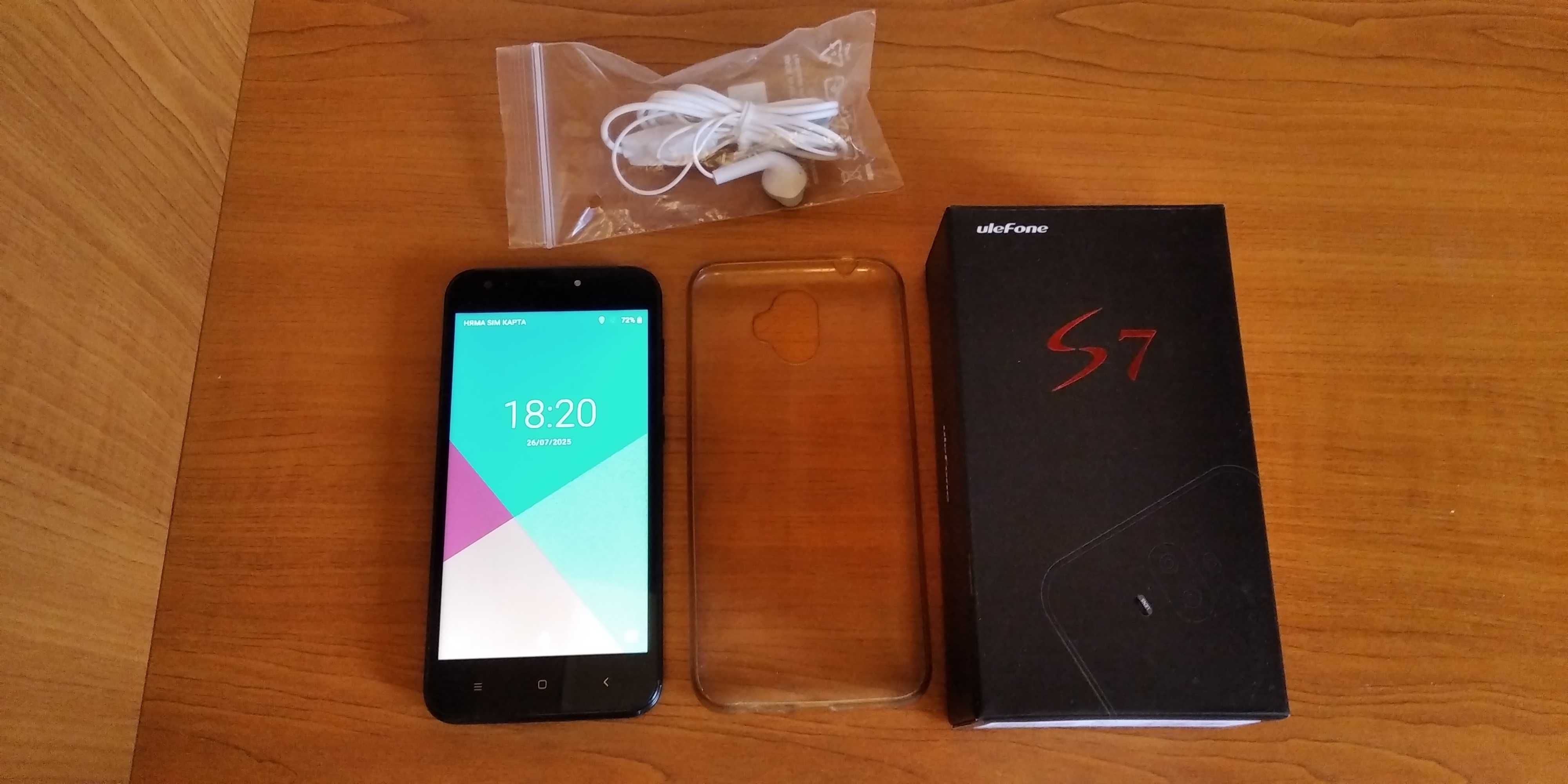 Смартфон Ulefone S7, Dual SIM, 8GB Storage, 1GB RAM, 3G, Black