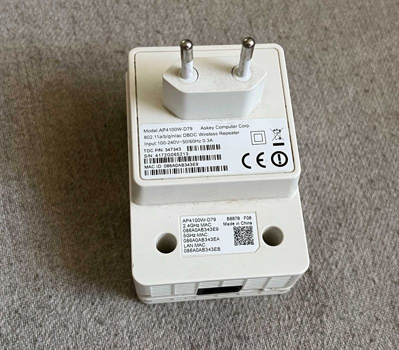 Adaptor ASKEY–AP4100W Wireless Extender Wifi 867 Mbps 2.4GHz & 5GHz