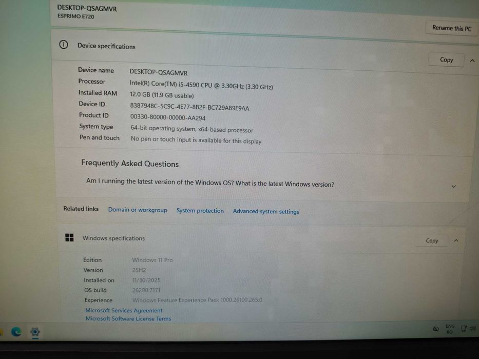 Sistem de calcul I5 FUJITSU + monitor ACER