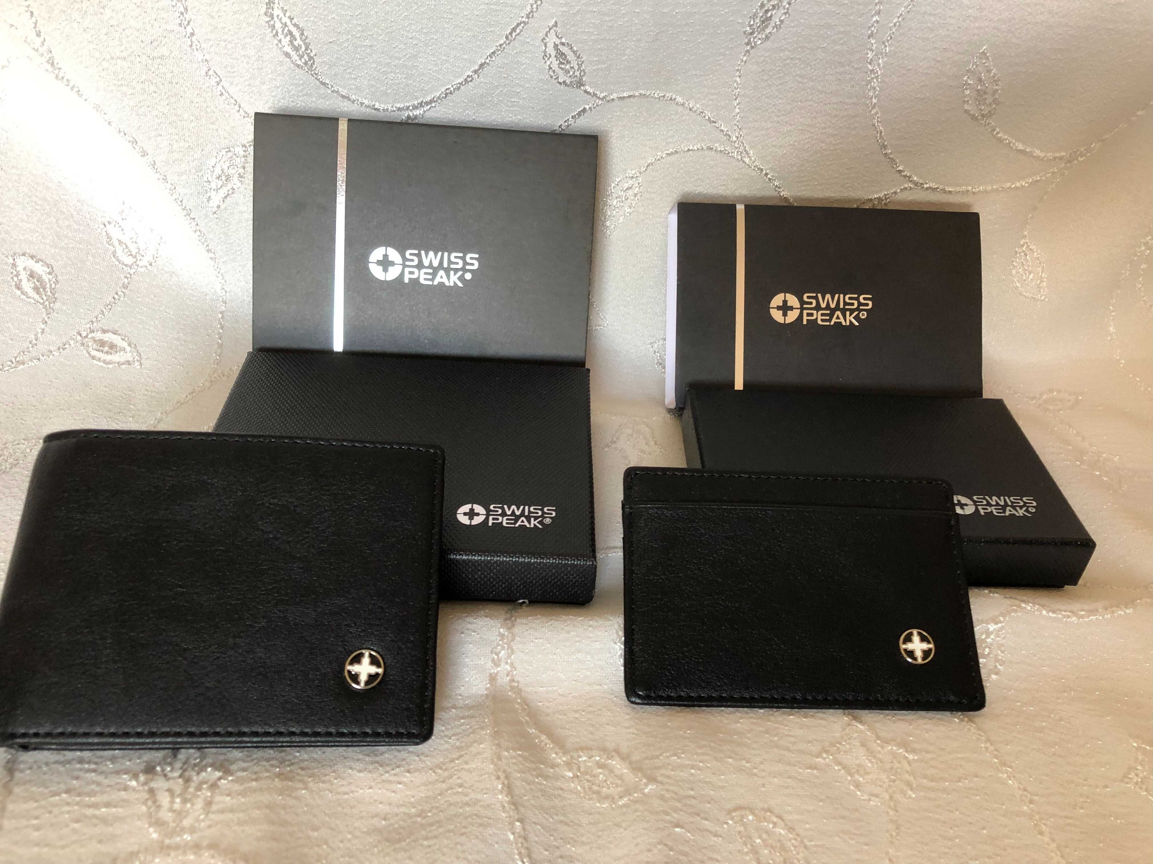 Кожен портфейл и калъф за карти Swiss Peak с RFID защита, лукс подарък