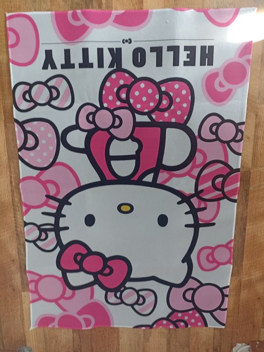 Covor alb-roz Hello Kitty Sanrio pentru copii/adolescenți