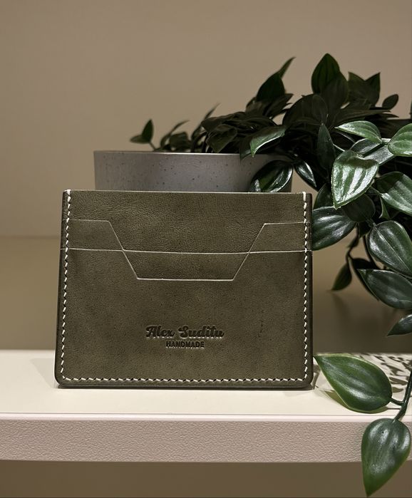 Cardholder din piele italiana full grain tabacita vegetal - 100%manual