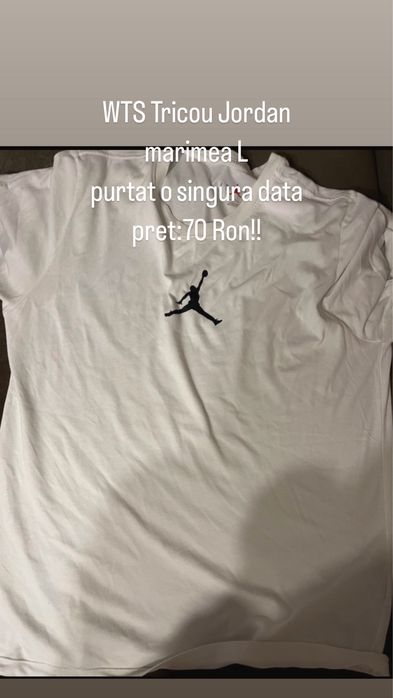 Tricou Jordan logo alb