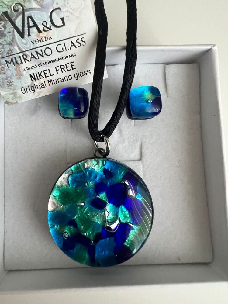Vand set colier piatra murano