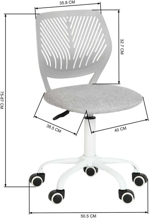 Scaun de birou ergonomic FurnitureR, reglabil, rotativ,gri Morandi