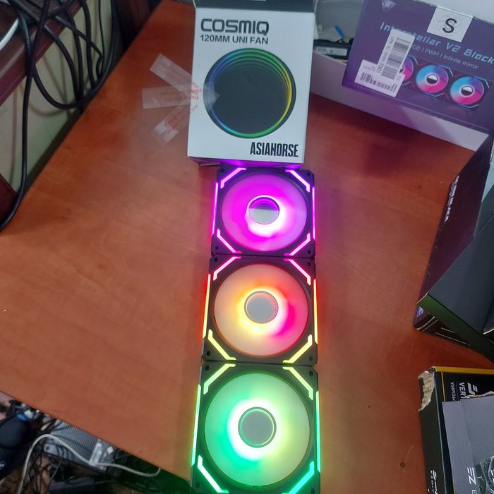 Set ventilatoare block 3x argb Tip Lianli 120mm,Asiahorse CosmiQ,black