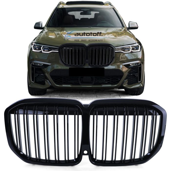 Grile duble pentru BMW X7 G07 (2019+) Negru lucios