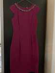 Rochie fucxia  cu aplicatii multicolore