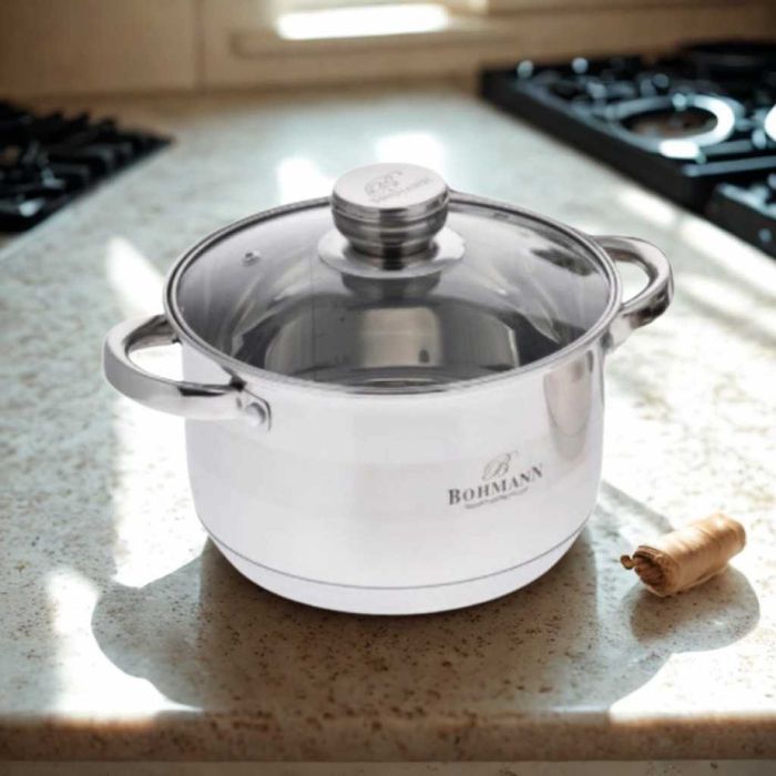 Тенджера от неръждаема стомана Bohmann с капак и термо дъно