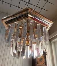 Rafinat candelabru in stilul Art-Deco cu elemente din cristal și bronz