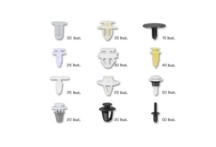 Set clipsuri cleme auto de plastic peugeot 345 piese