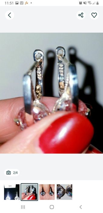 Серёжка серебро 925 проба