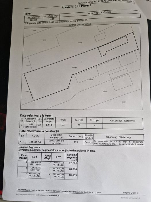 Casa 4 camere + teren 1444 mp ingradit