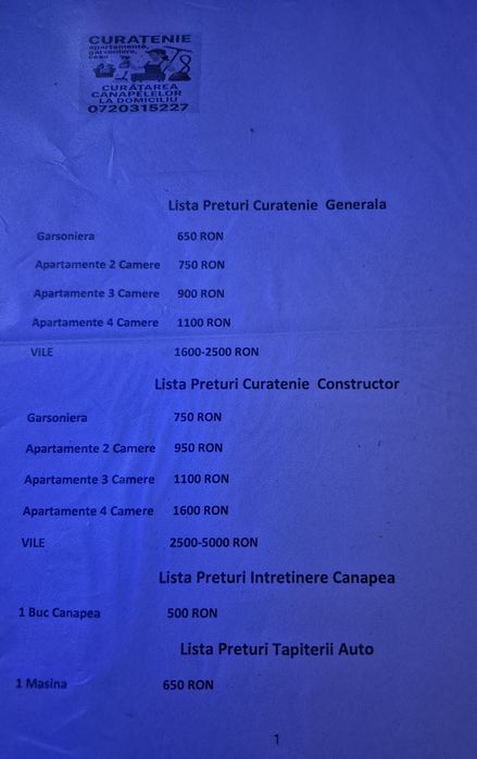 Oferim curățenie la domiciliul clientului