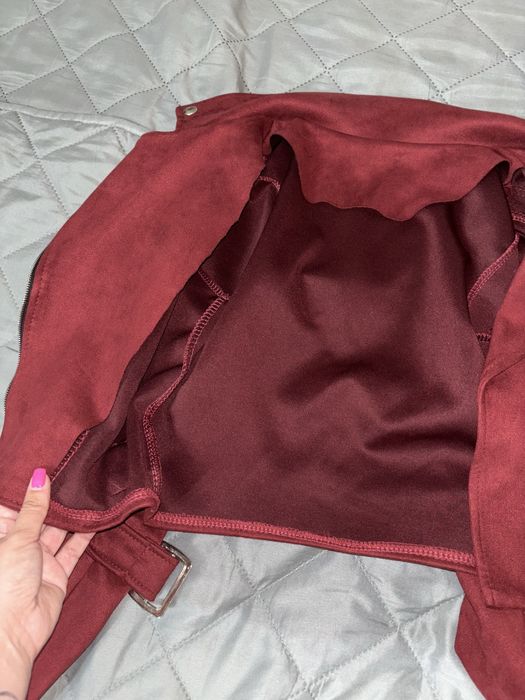 Jacheta bordo imitatie piele intoarsa