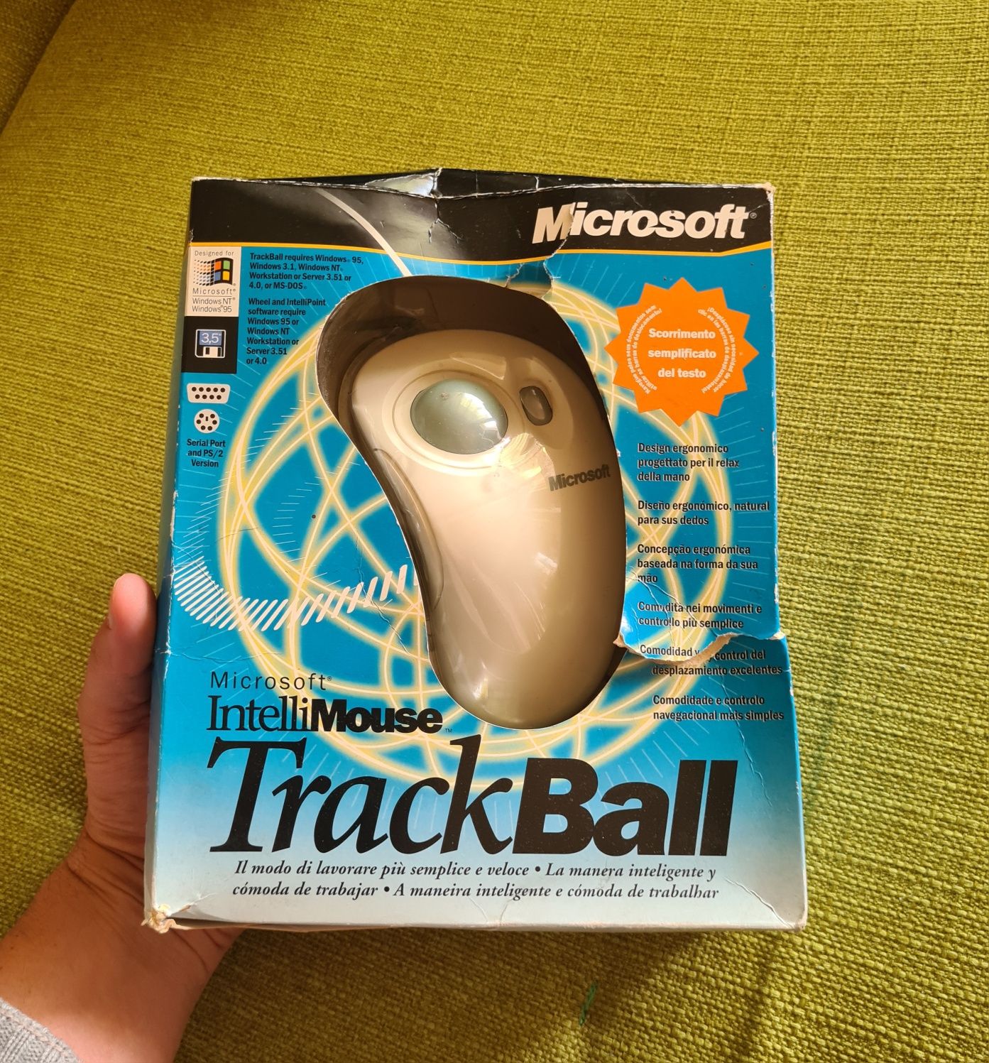 Mouse IntelliMouse TrackBall Microsoft Serial Ps2 Track Ball Vintage