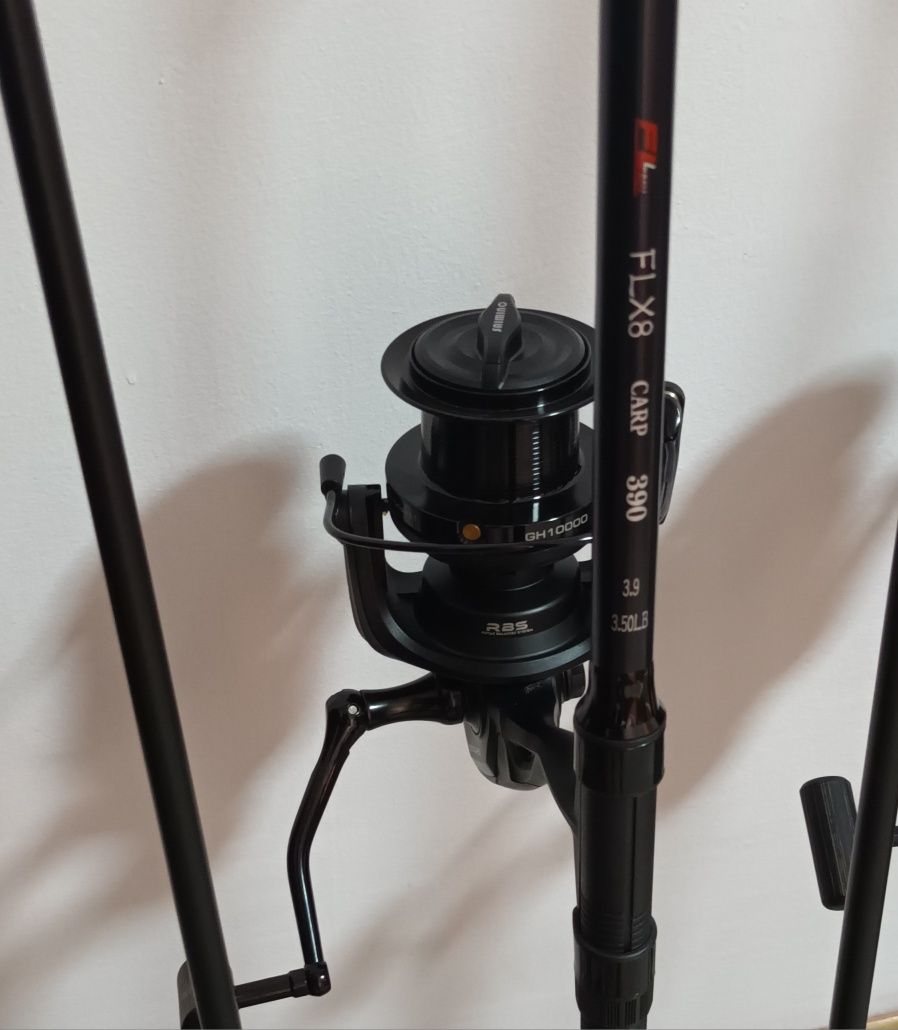 4 Lansete FLX8 CARP 3.90M 3.50Lbs 2seg + 4 Mulinete SAIMINO GH 10000