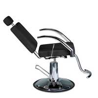 Хидравличен грим/фризьорски/бръснарски стол Silvia - черен/бял